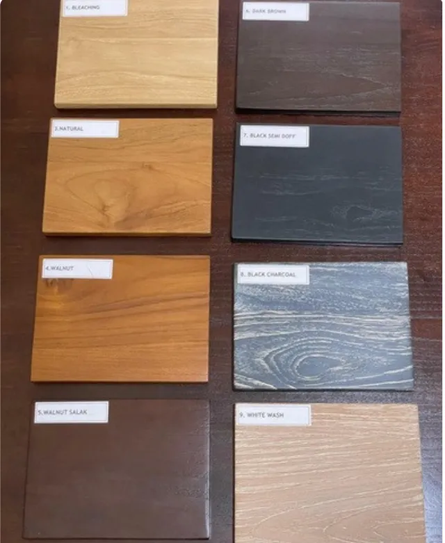 Finishing colour samples